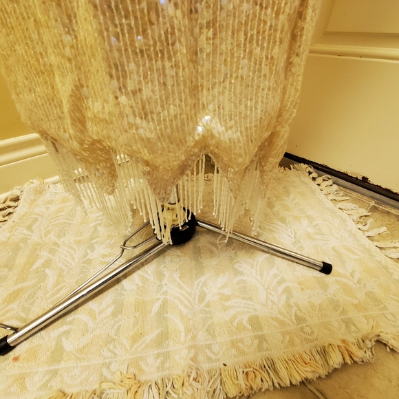 Beaded Sequined 100% Silk Evening Dress, Size S - Picture 10 of 10